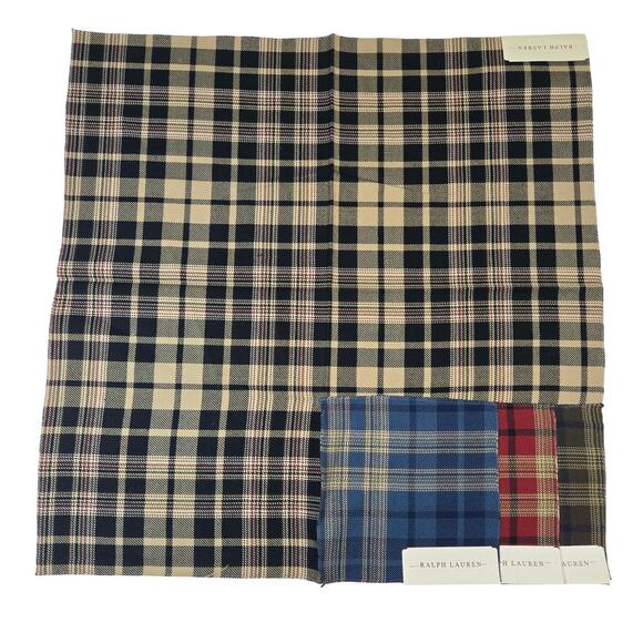 VTG Ralph Lauren Upholstery Fabric Remnant Upton Tartan Onyx 27x27 inch 0804 - Picture 1 of 4
